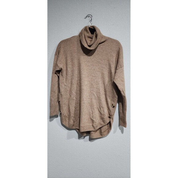 Madewell Women's Crestland Side-Button Tan Turtleneck Tunic Sweater size Small - Picture 1 of 11